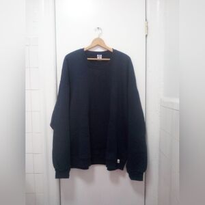 Y2K Russell Athletic Navy Blue Blank Essential Crewneck Sweater Sz 3XL